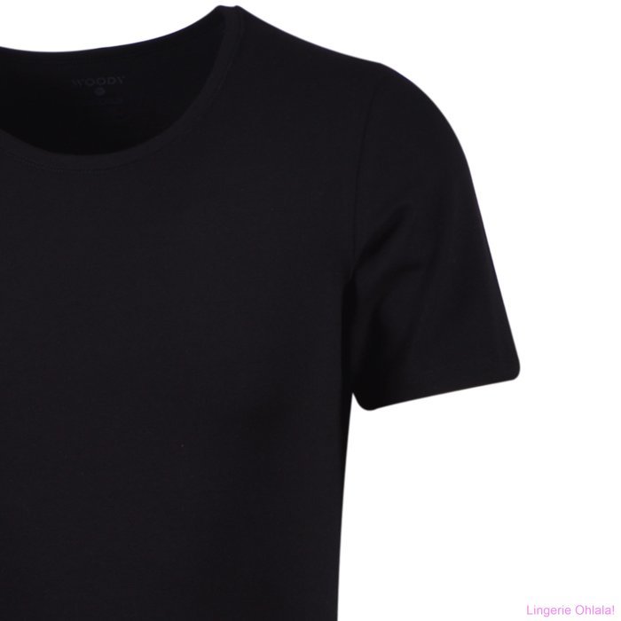 Woody T-shirt ronde hals T-Shirt (Zwart)