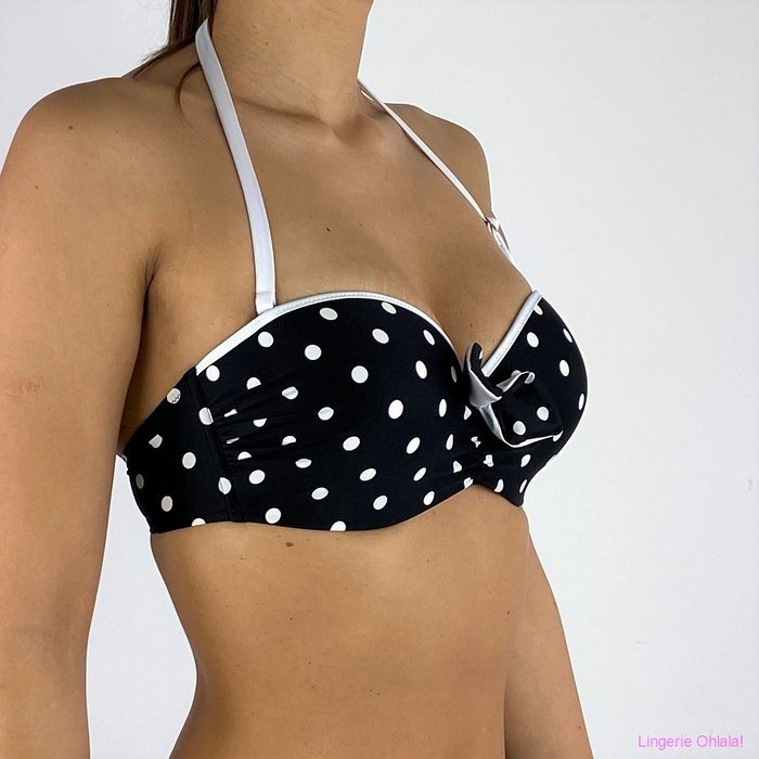 Antigel La pois tourjours Bikini Top (Noir-Blanc)