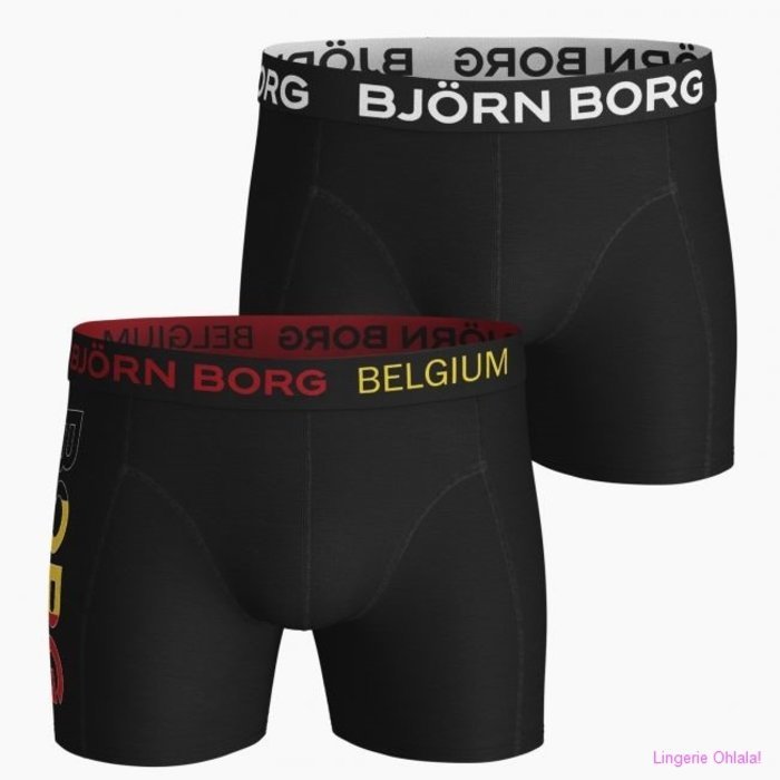 Bjorn Borg Cotton stretch shorts 2-pack Boxershort (Belgium/Black Beauty)