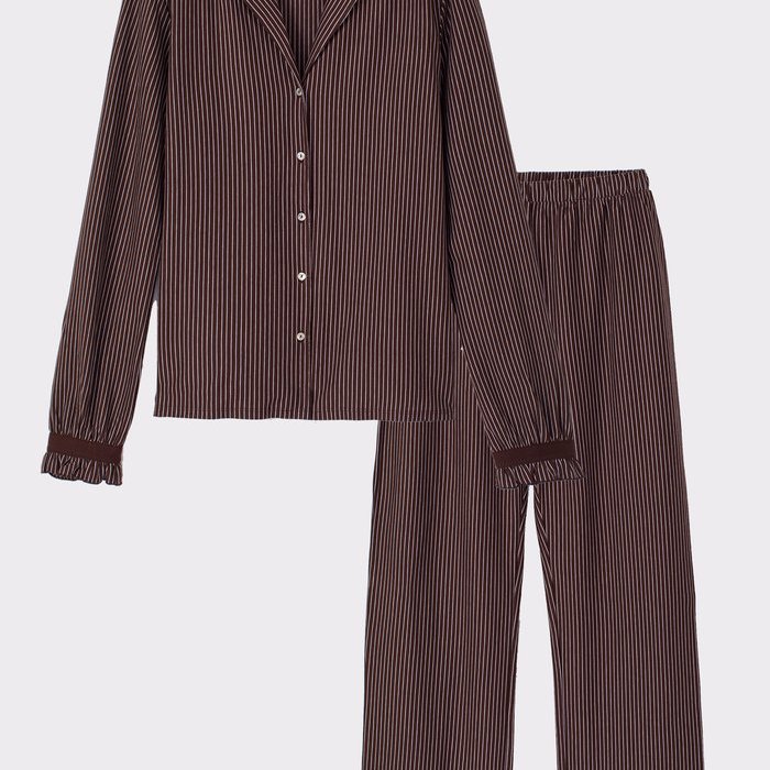 Lords and Lilies Pyjama Pyjama (Verticale streep bruin)